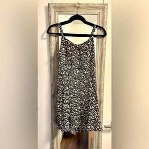 Old Navy Black and Cream Midi Dress